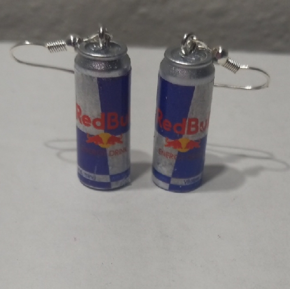 Can Earrings - Silver and Blue